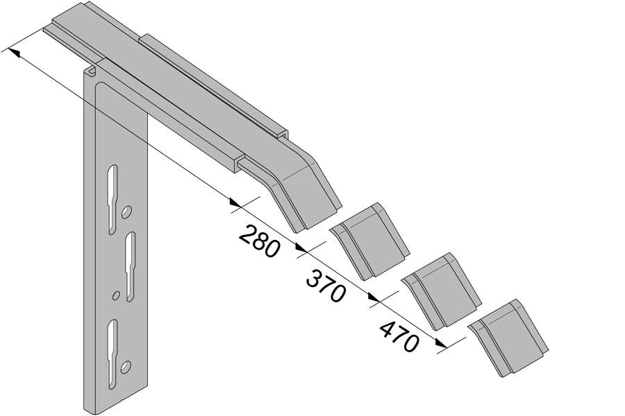 Fensterbankhalter, WDVS System, stufenlos verstellbar für Alufensterbank GS40 Alufensterbank Halter