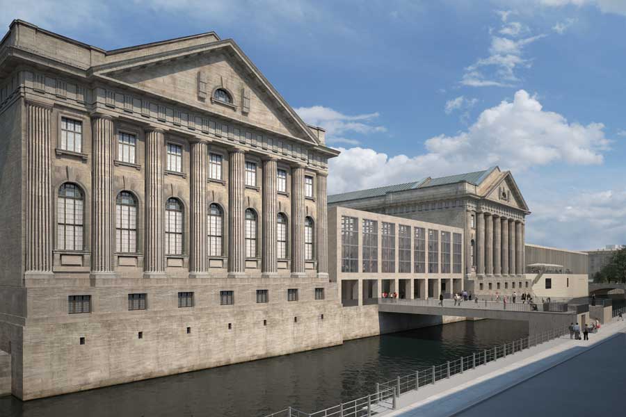 Pergamonmuseum Berlin Fenster mit grau eloxierten Aluminiumprofilen - Eloxal GRANODAL®