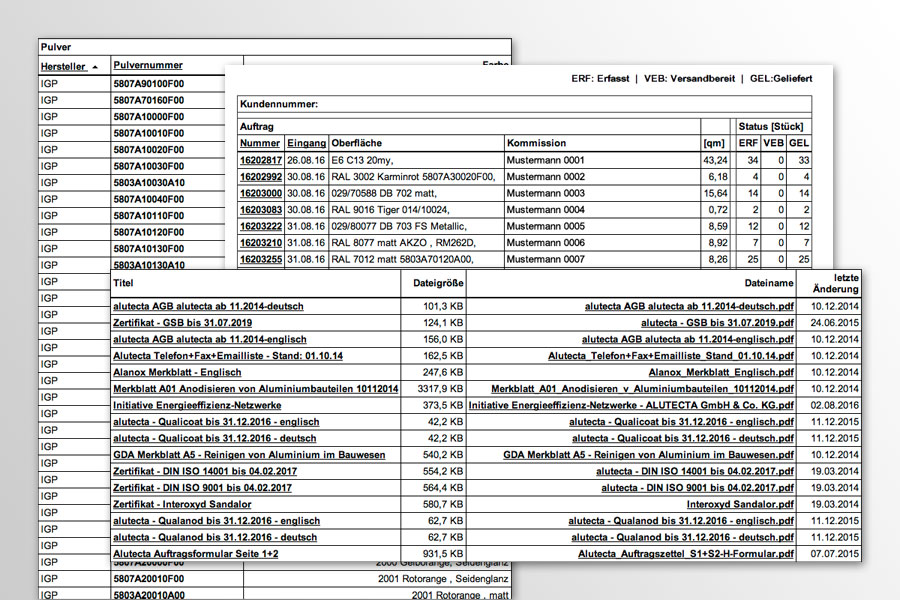 Service Data Screenshot